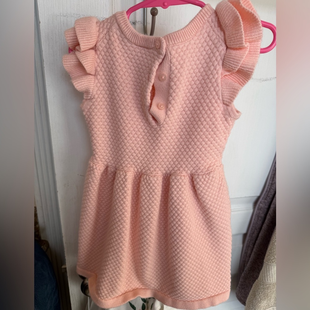 JANIE AND JACK Peach Ruffled Sweater Dress - Picture 4 of 6